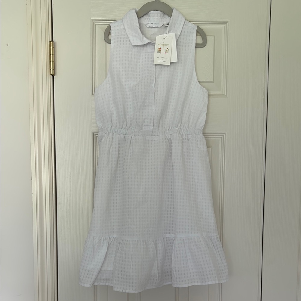 NWT Gray Malin x Janie and Jack Girls White Sleeveless Dress - Size 10